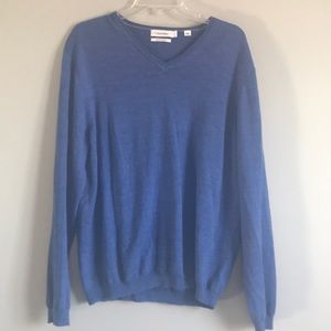 Calvin Klein blue v neck sweater L